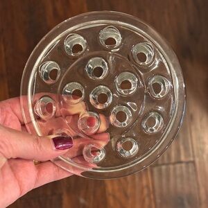 Elegant Vintage Clear‎ Glass Flower Frog